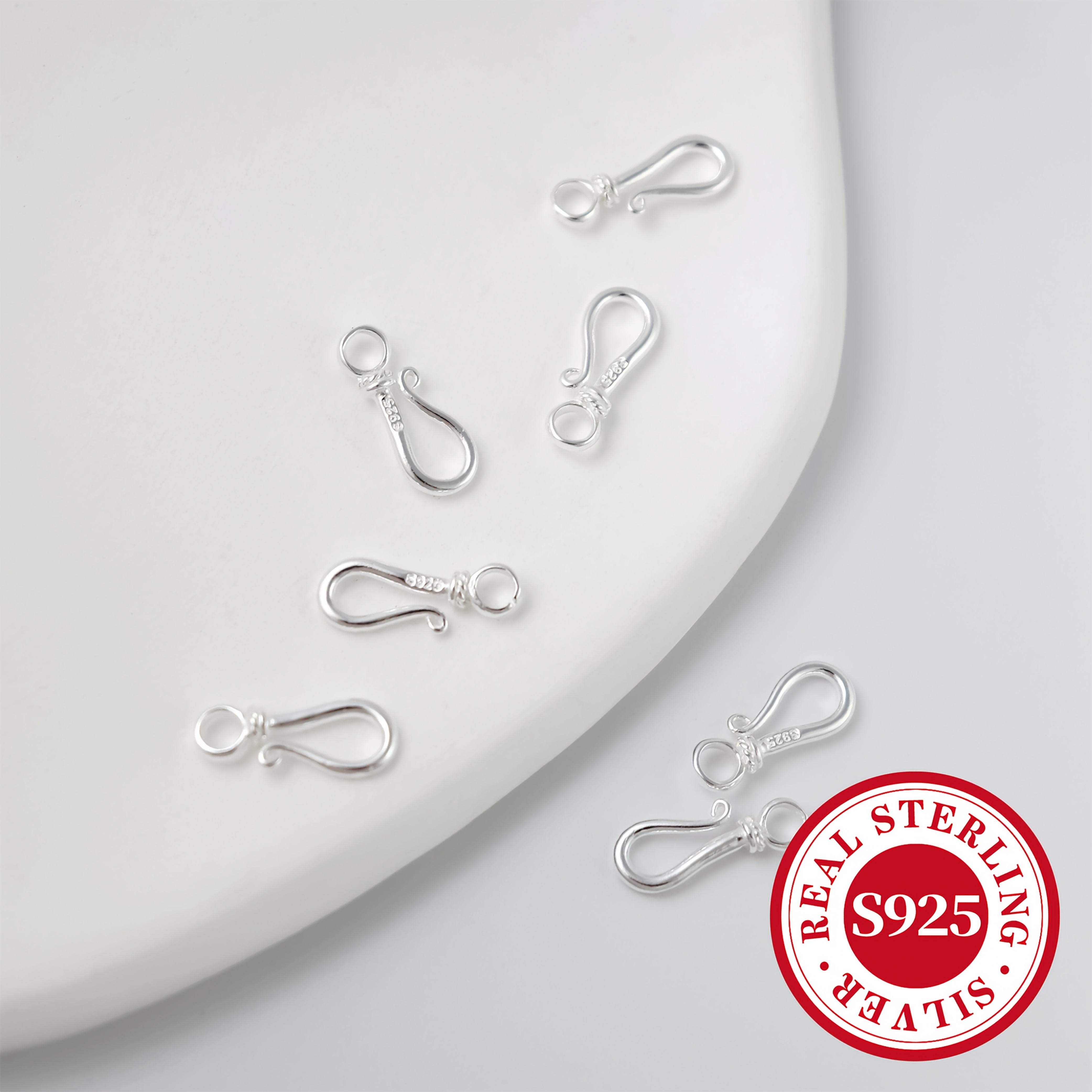 10pcs S925 Sterling Silver Question Mark Clasp Connectors